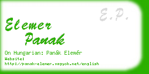elemer panak business card